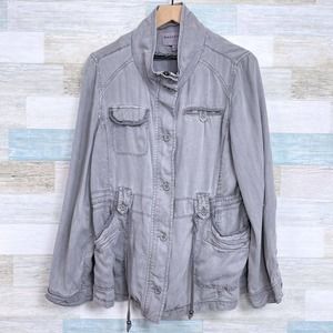Marrakech Penny Utility Anorak Jacket Gray Lyocell Anthropologie Womens Large